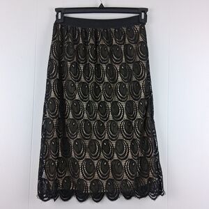 Miss Pinky Black Lace A-Line Skirt Small NWT